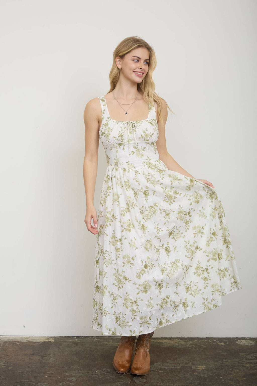 Amalfi Cottage Cotton Midi Dress