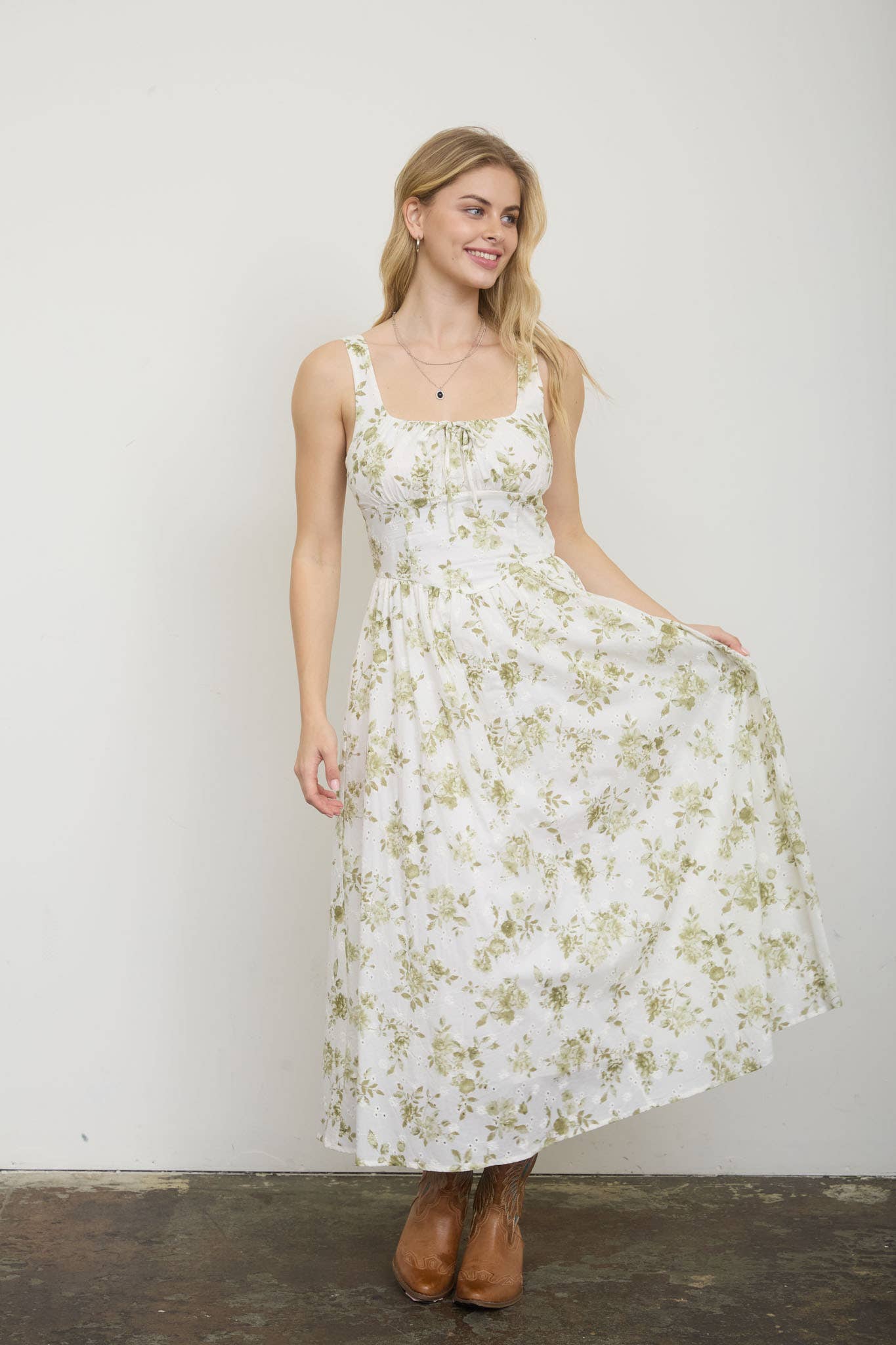 Amalfi Cottage Cotton Midi Dress
