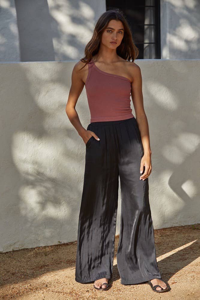 Seamless One Shoulder Ribbed Top