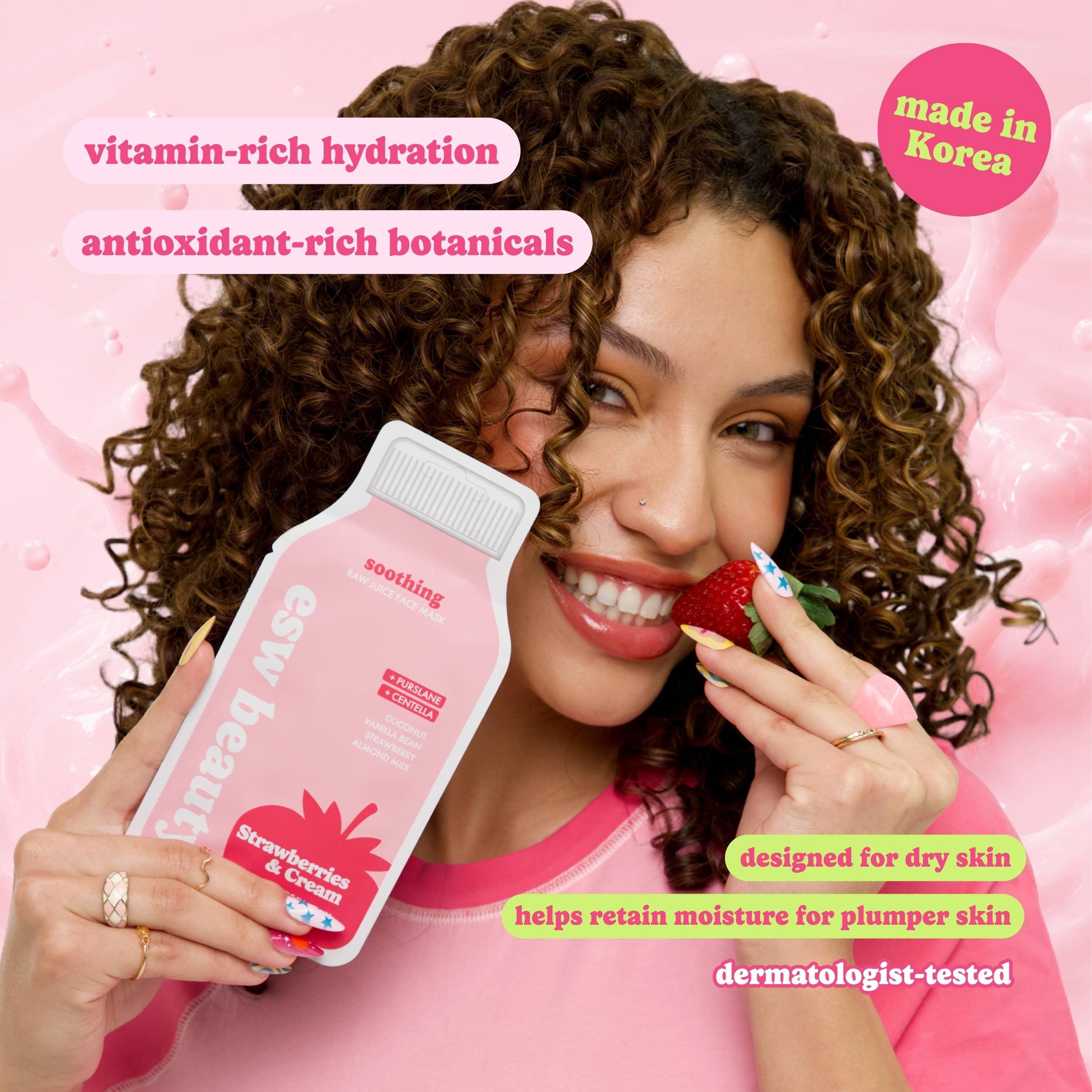 Strawberries and Cream Soothing Raw Juice Sheet Mask