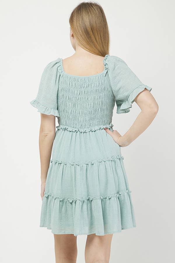 Sea Breeze Tiered Mini Dress