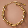 18K Gold Plated Waterproof Stainless Steel Link Chain Bracelet