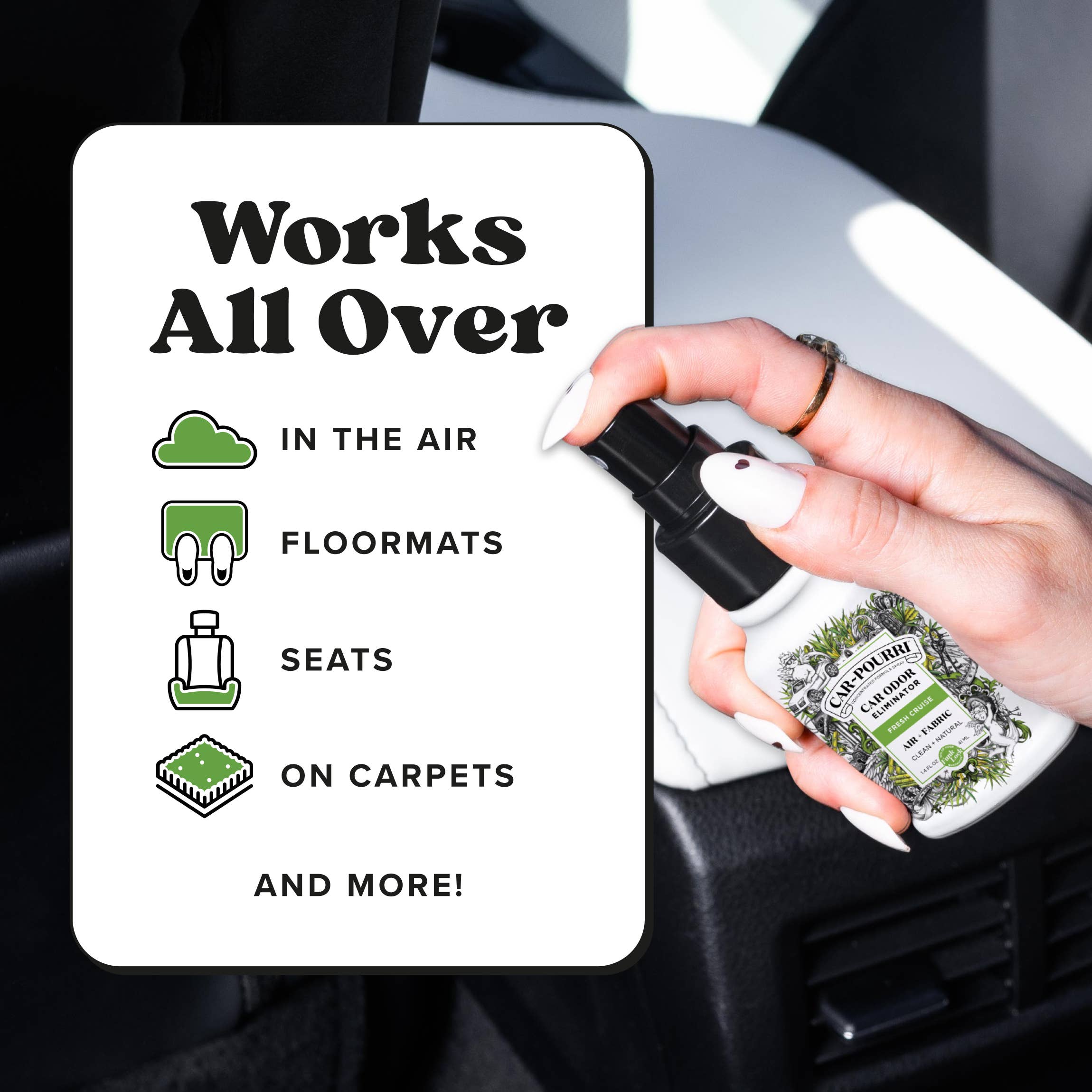 Car~Pourri Air + Fabric, Fresh Cruise, Odor Refresher 1.4oz