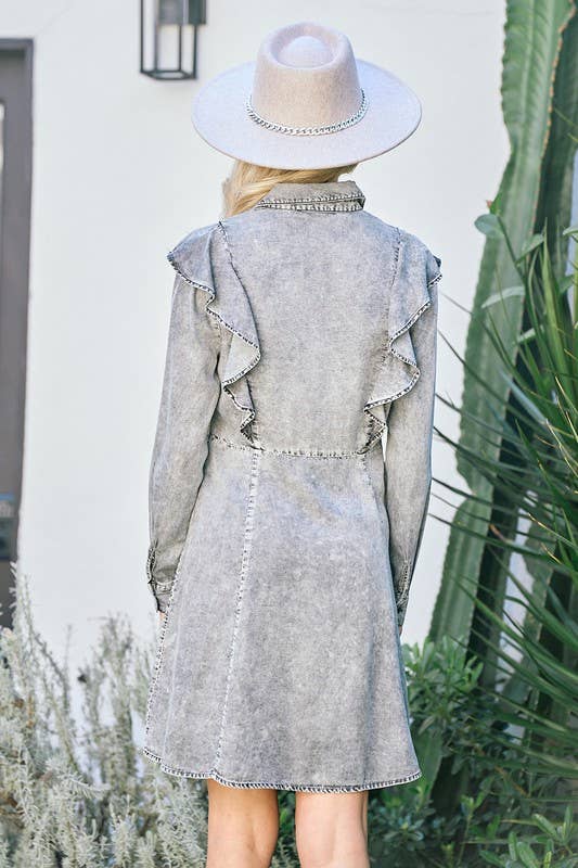 Tencel Denim Ruffle Dress