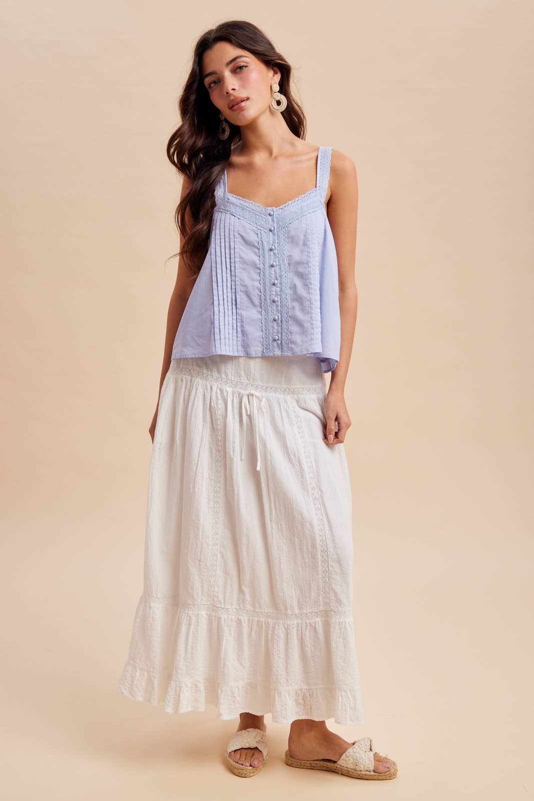 COTTON WHITE MAXI SKIRT
