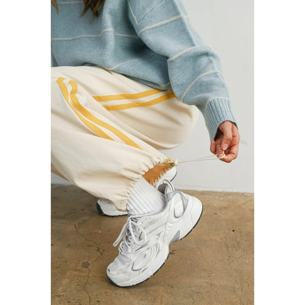 Coastline Side Stripe Wide Leg Track Pant