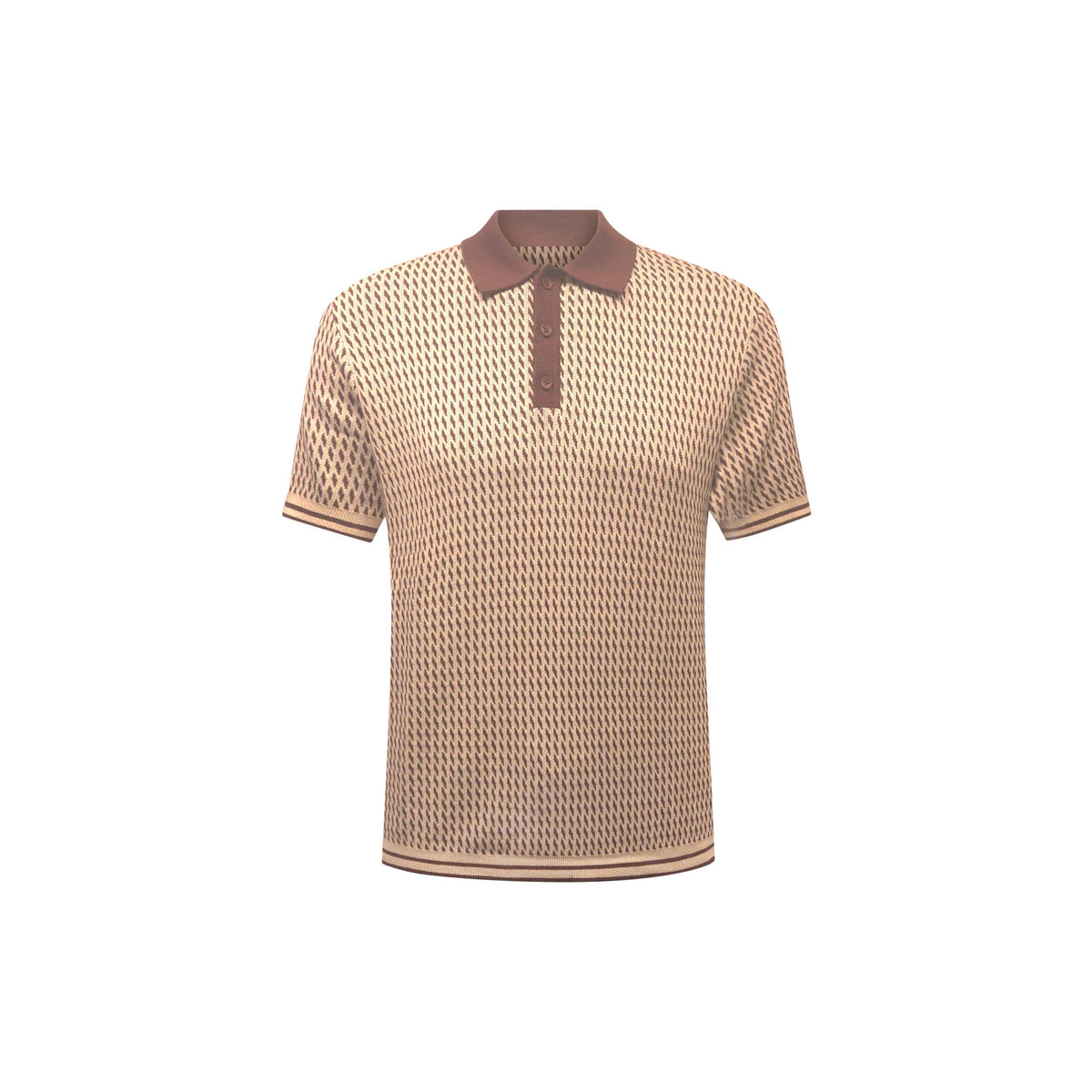 Vintage Geometric Cotton Knit Polo