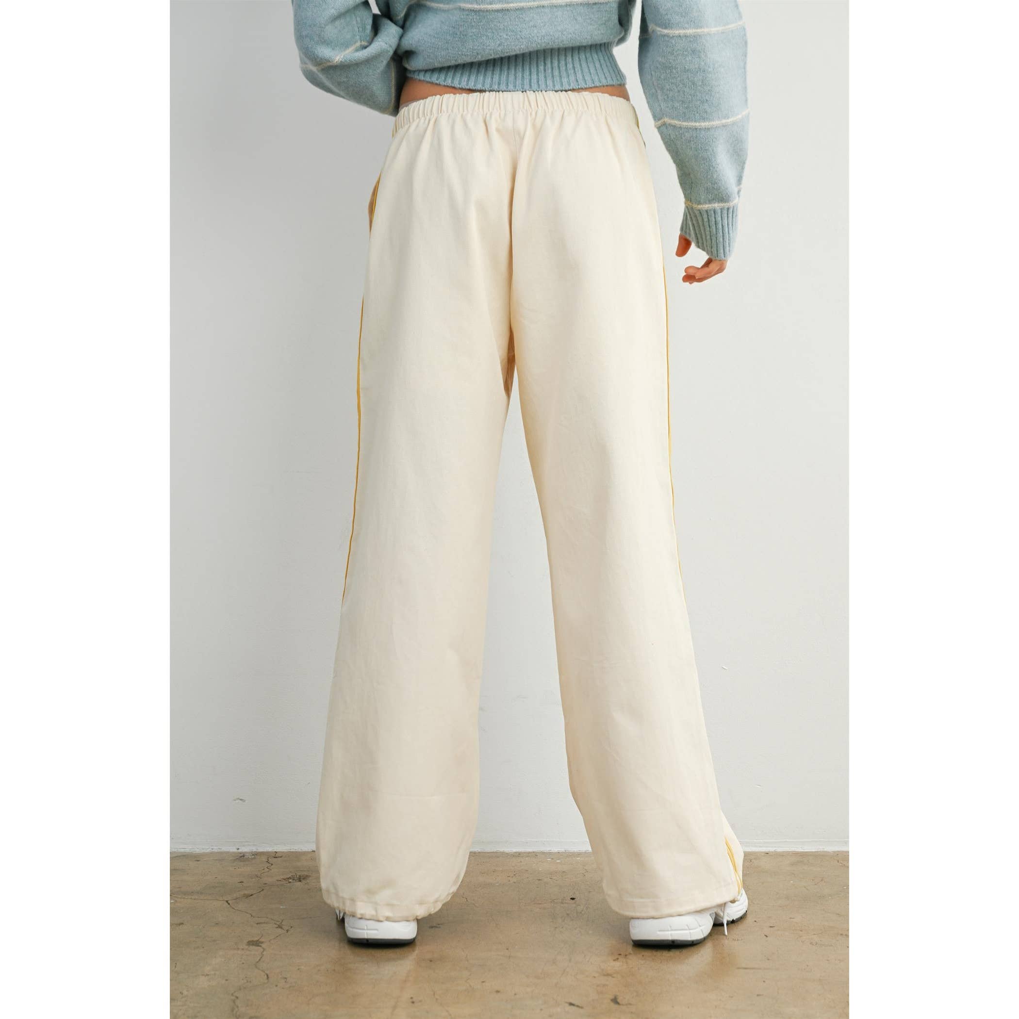Coastline Side Stripe Wide Leg Track Pant