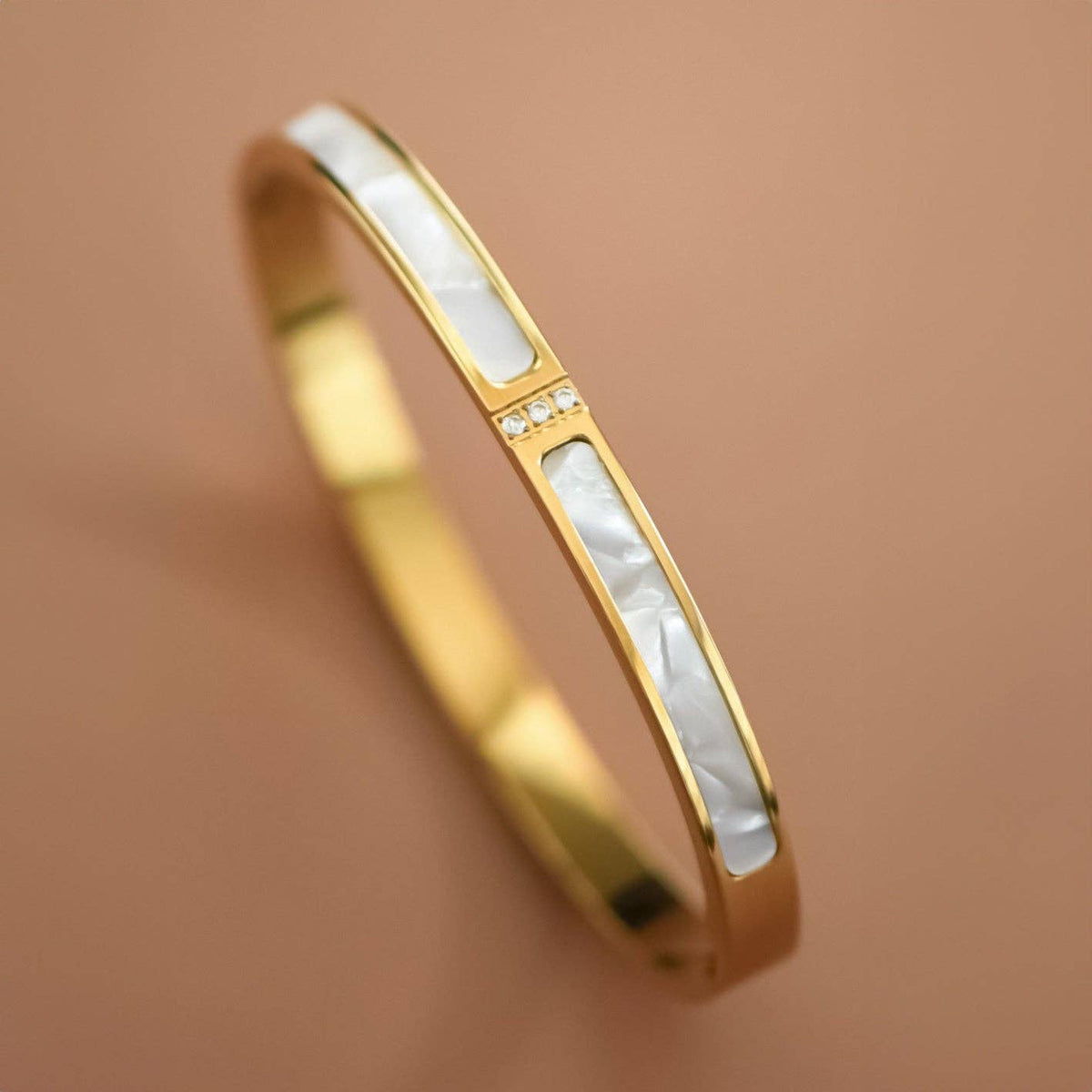 18K Gold PVD Plated Waterproof Stainless Steel Bangle - 7493