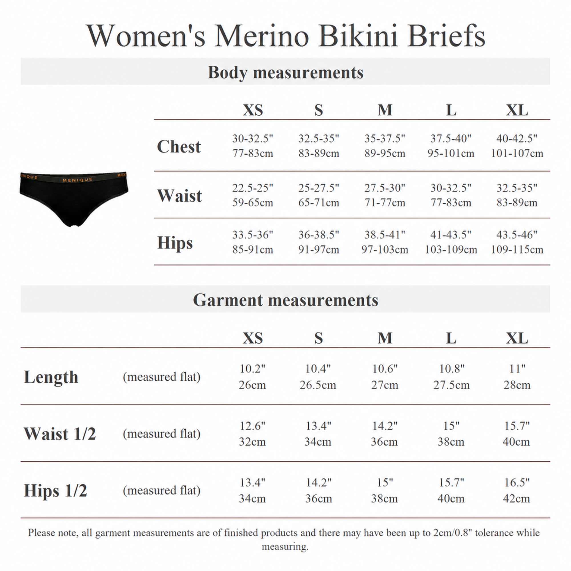 Women's Underwear Merino Wool Black Bikini Briefs
