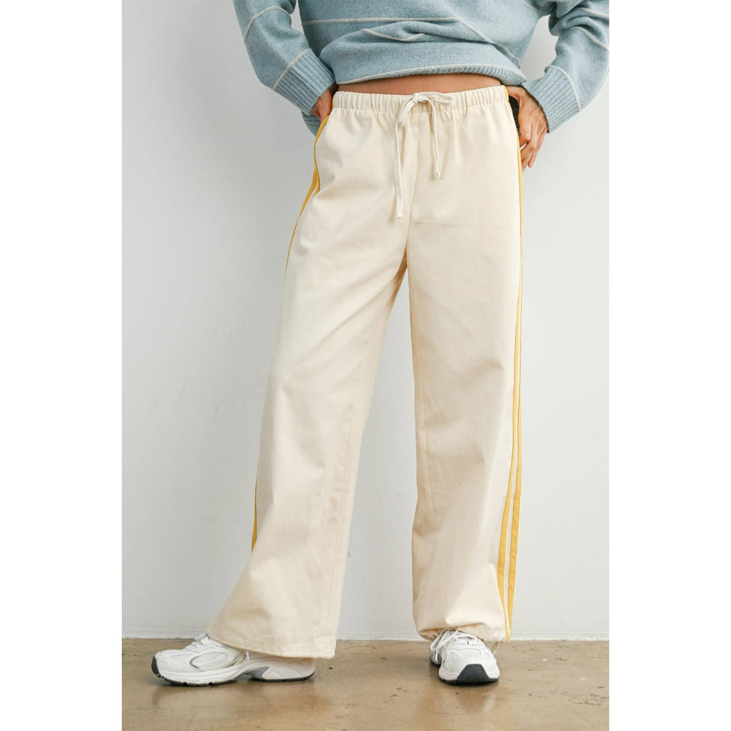 Coastline Side Stripe Wide Leg Track Pant