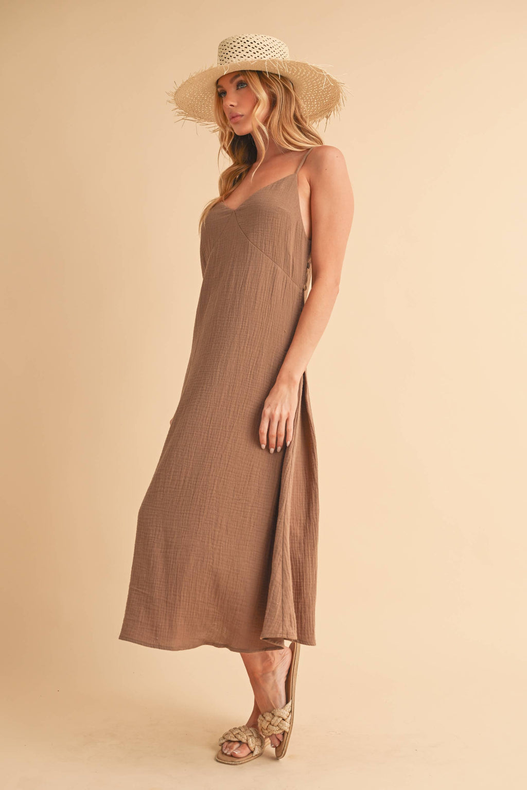 Sienna Gauze Cotton Midi Dress