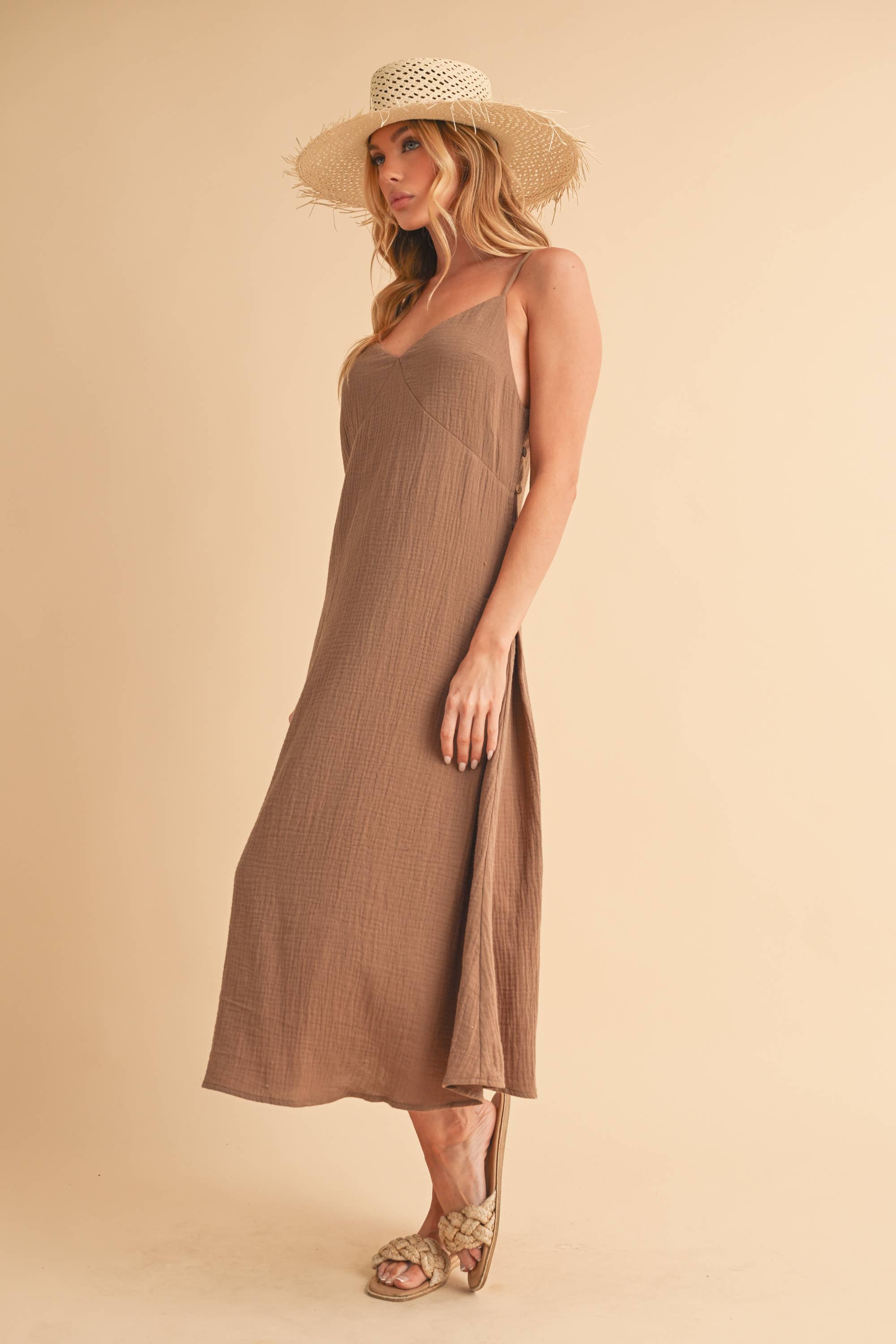 Sienna Gauze Cotton Midi Dress
