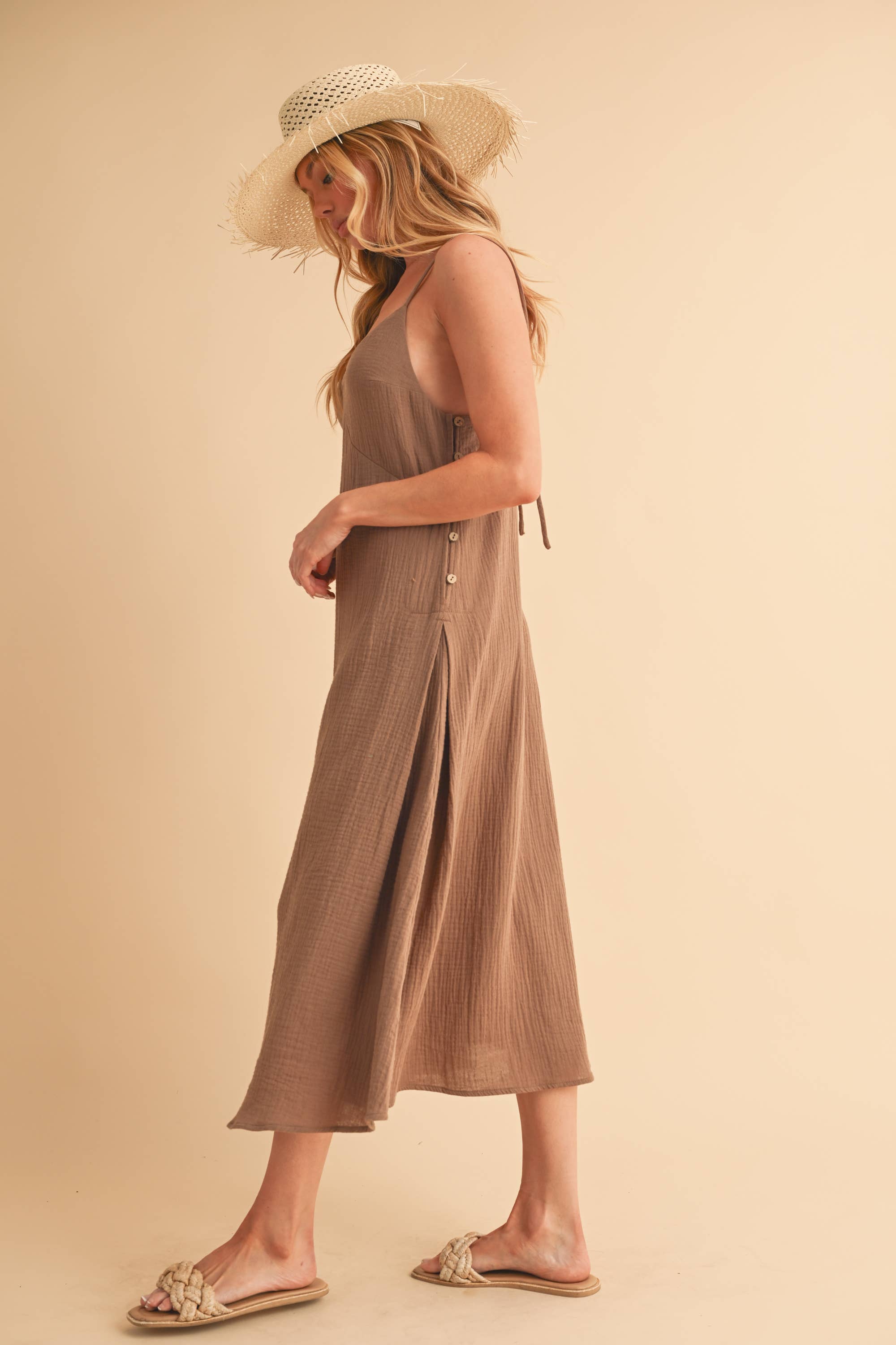 Sienna Gauze Cotton Midi Dress