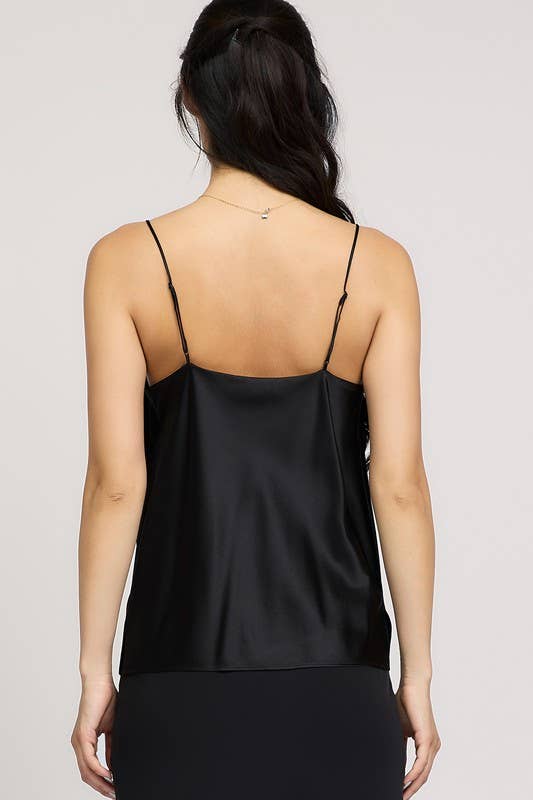 100% Silk Cowl Neck Cami Top