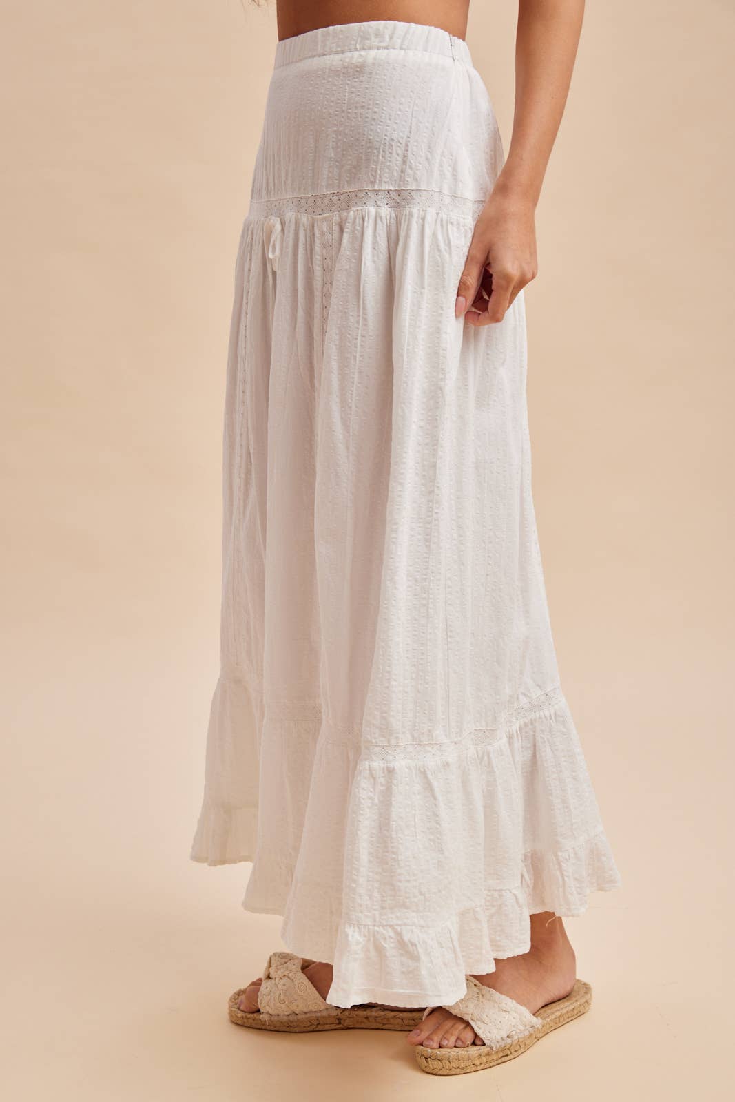 COTTON WHITE MAXI SKIRT