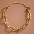 18K Gold Plated Waterproof Stainless Steel Chain Bracelet - 7069
