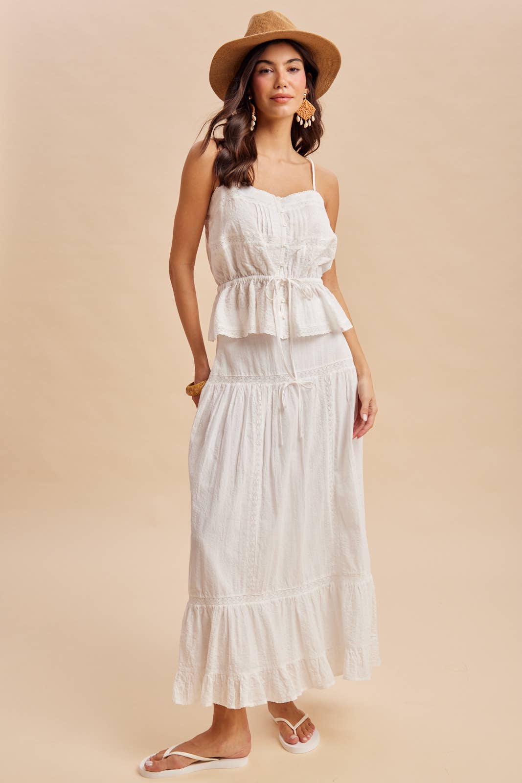 COTTON WHITE MAXI SKIRT