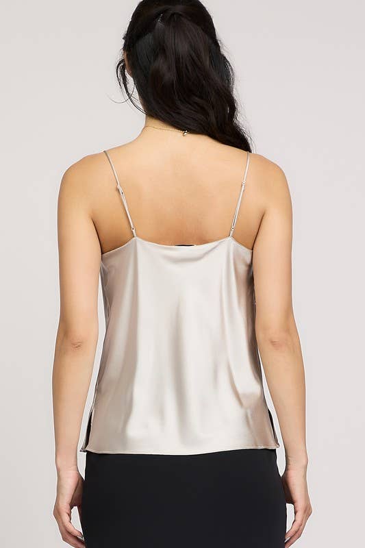 100% Silk Cowl Neck Cami Top