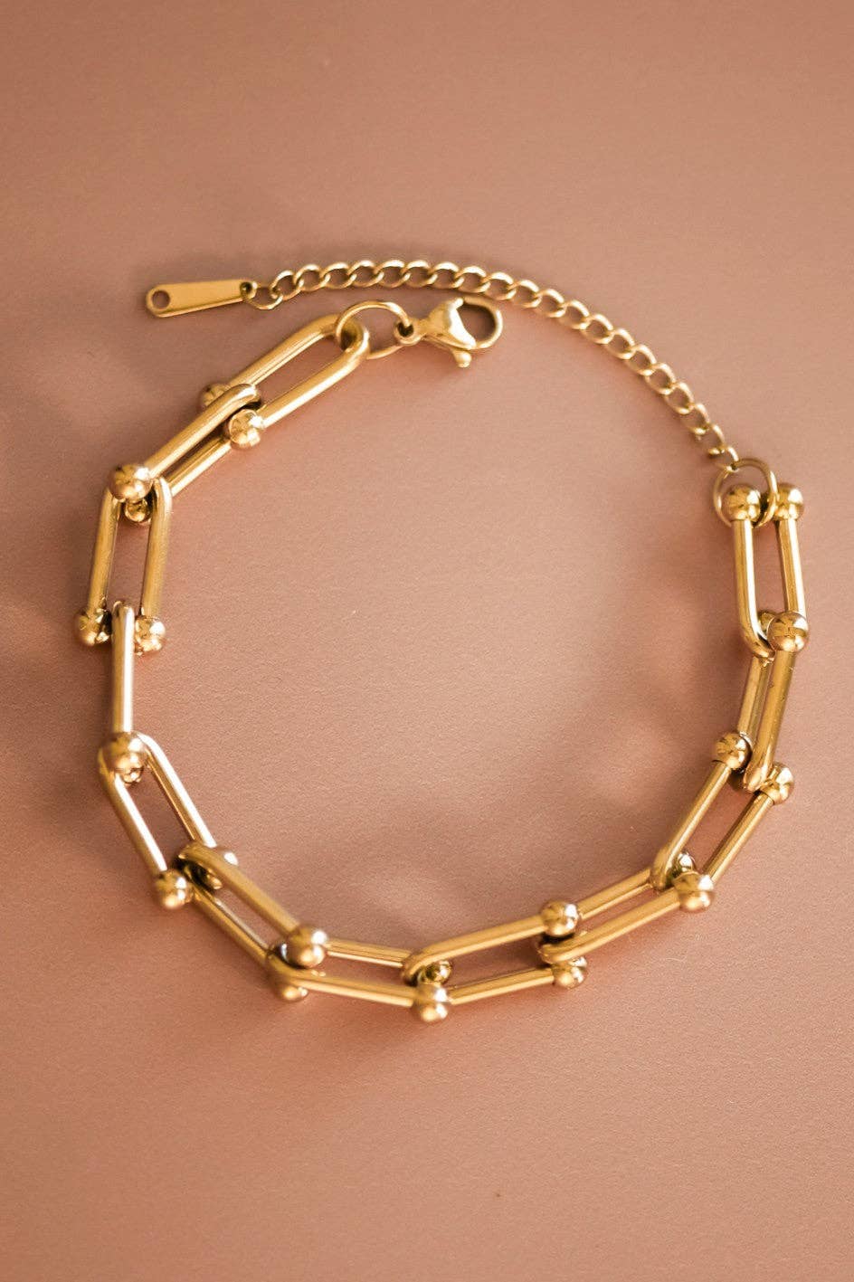 18K Gold Plated Waterproof Stainless Steel Link Chain Bracelet