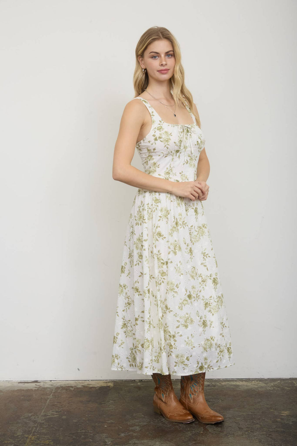 Amalfi Cottage Cotton Midi Dress