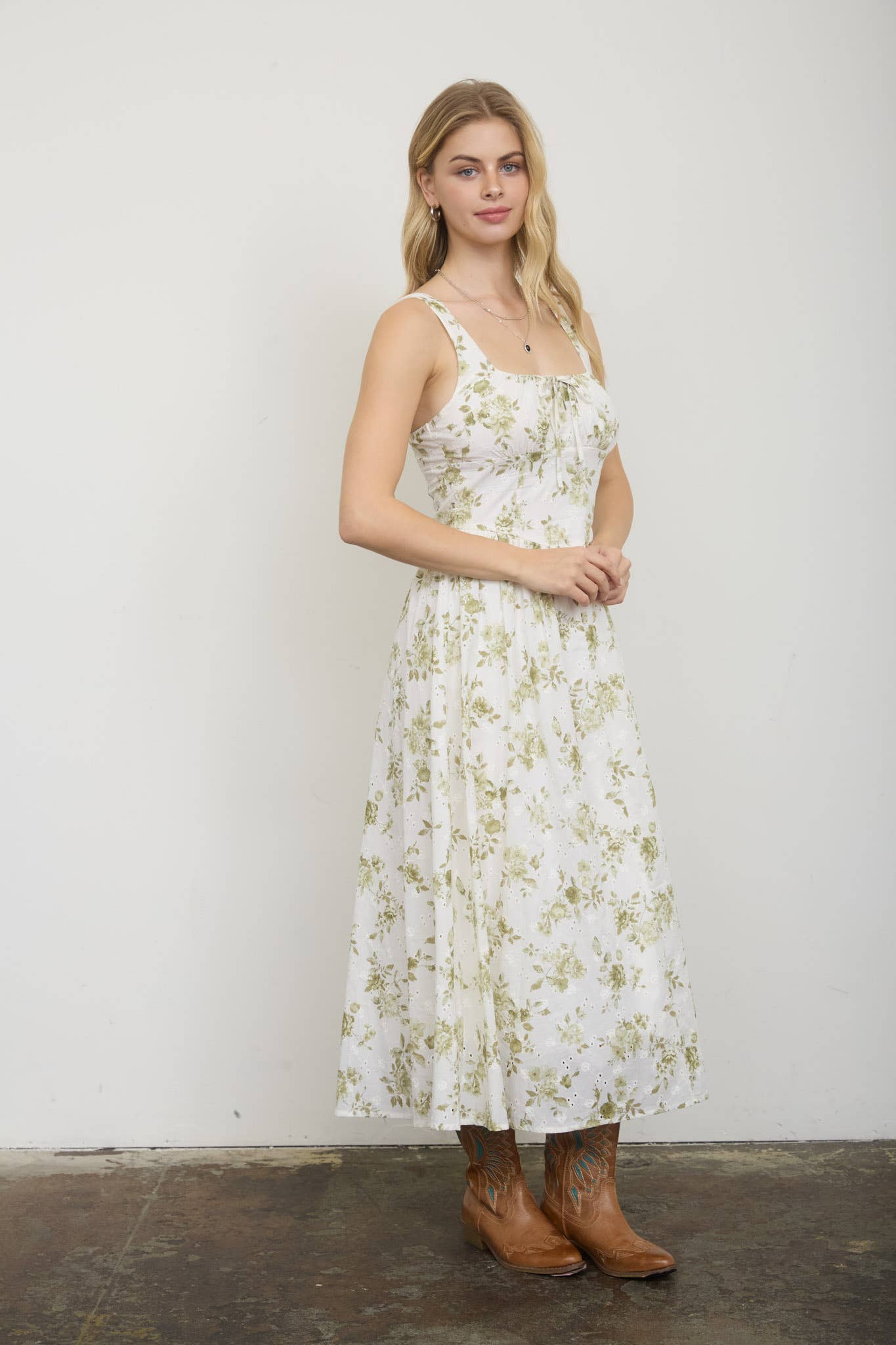 Amalfi Cottage Cotton Midi Dress