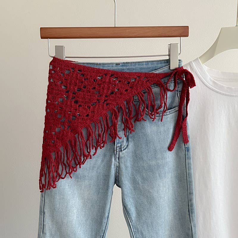 Boho knit hip scarf trendy layering piece wholesale