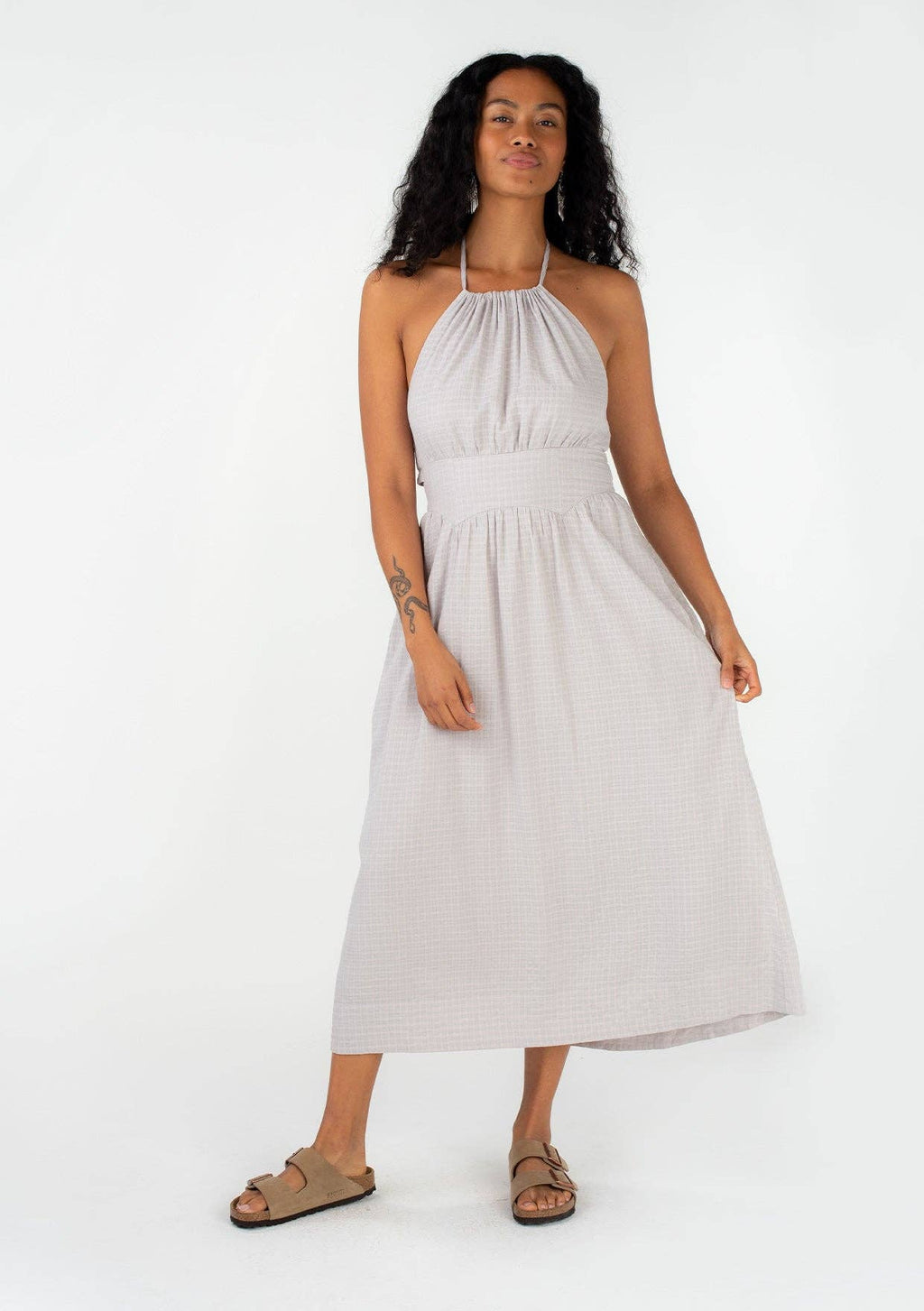 Sedona Halter Open Back  Midi Dress