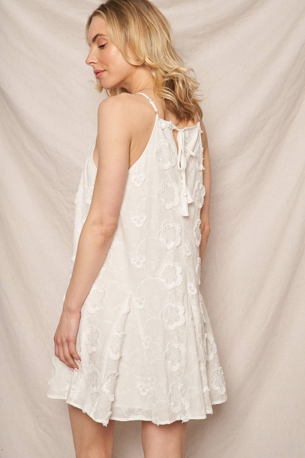 Ivory Blossom Breeze Cotton Swing Dress