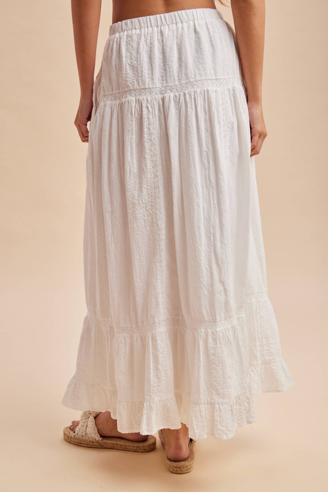 COTTON WHITE MAXI SKIRT