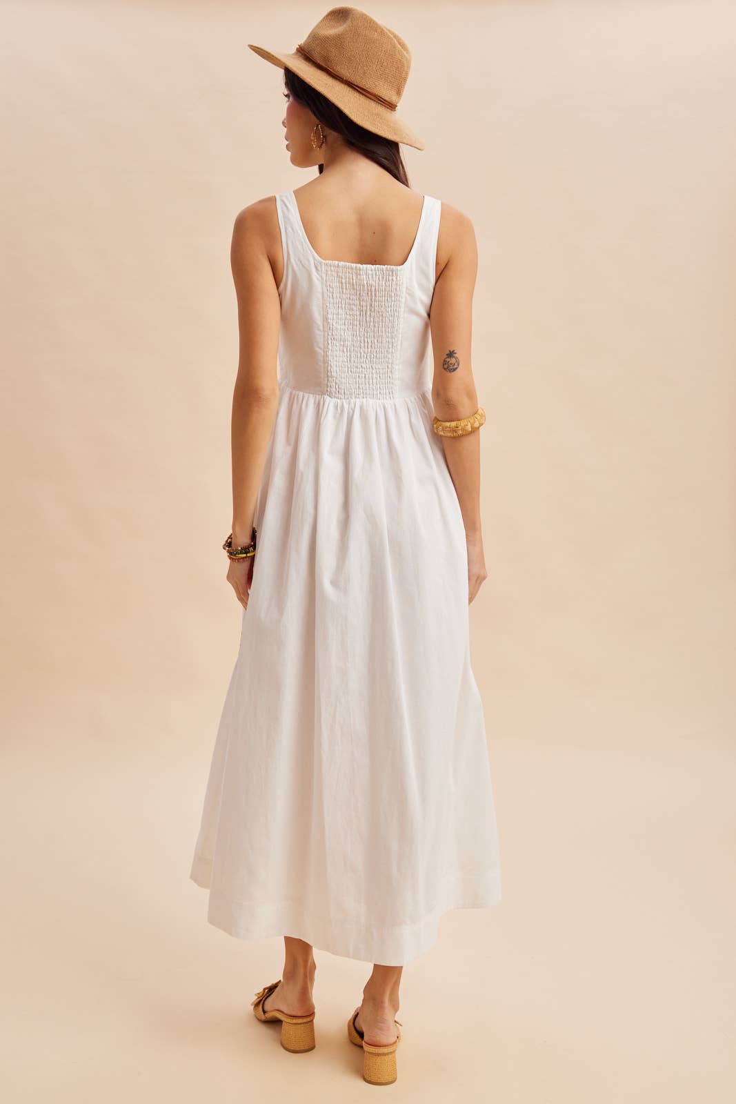 COTTON EMBROIDERED VACATION MAXI DRESS