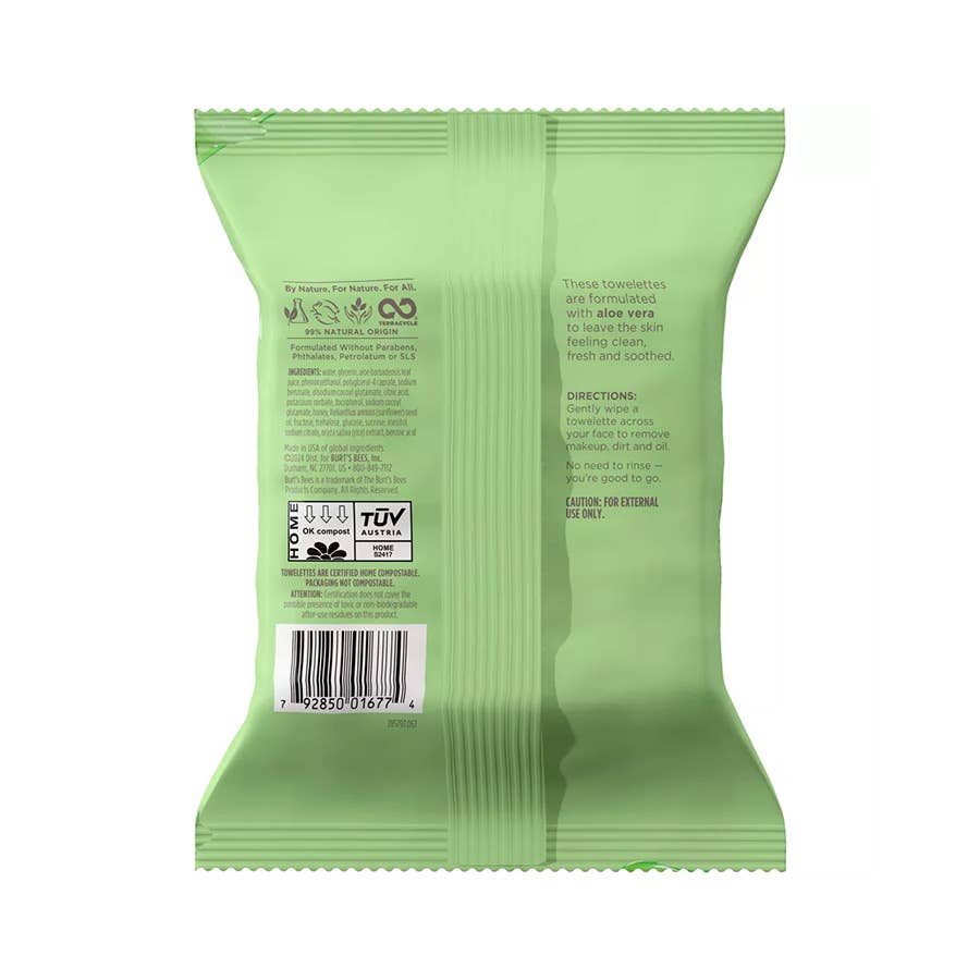 Soothing 3-In-1 Facial Towelettes With Aloe Vera 30 Ct