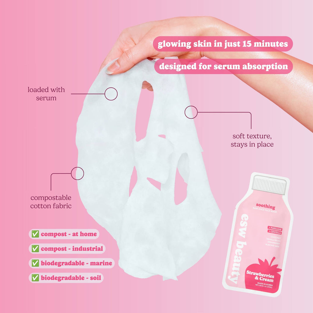 Strawberries and Cream Soothing Raw Juice Sheet Mask