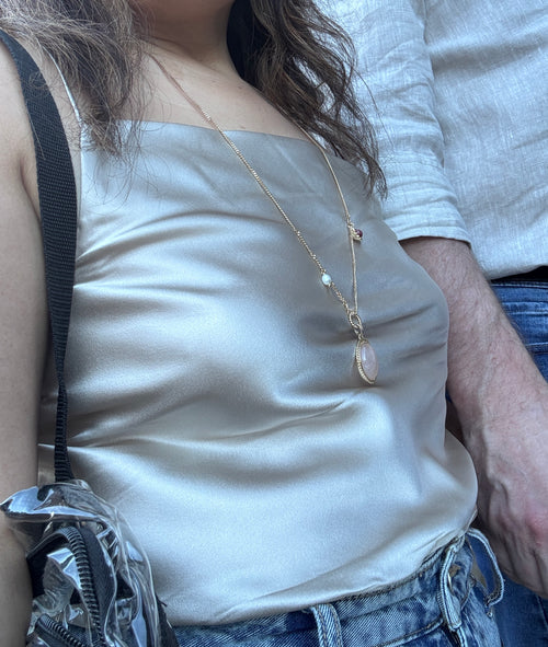 100% Silk Cowl Neck Cami Top