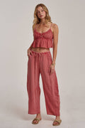 Cotton Gauze Cami Top and Barrel Pants Set