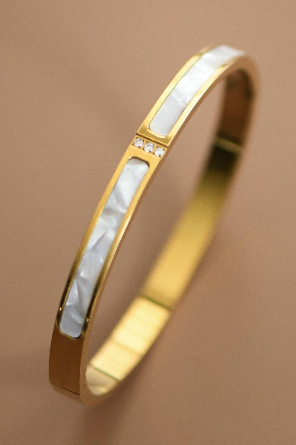18K Gold PVD Plated Waterproof Stainless Steel Bangle - 7493