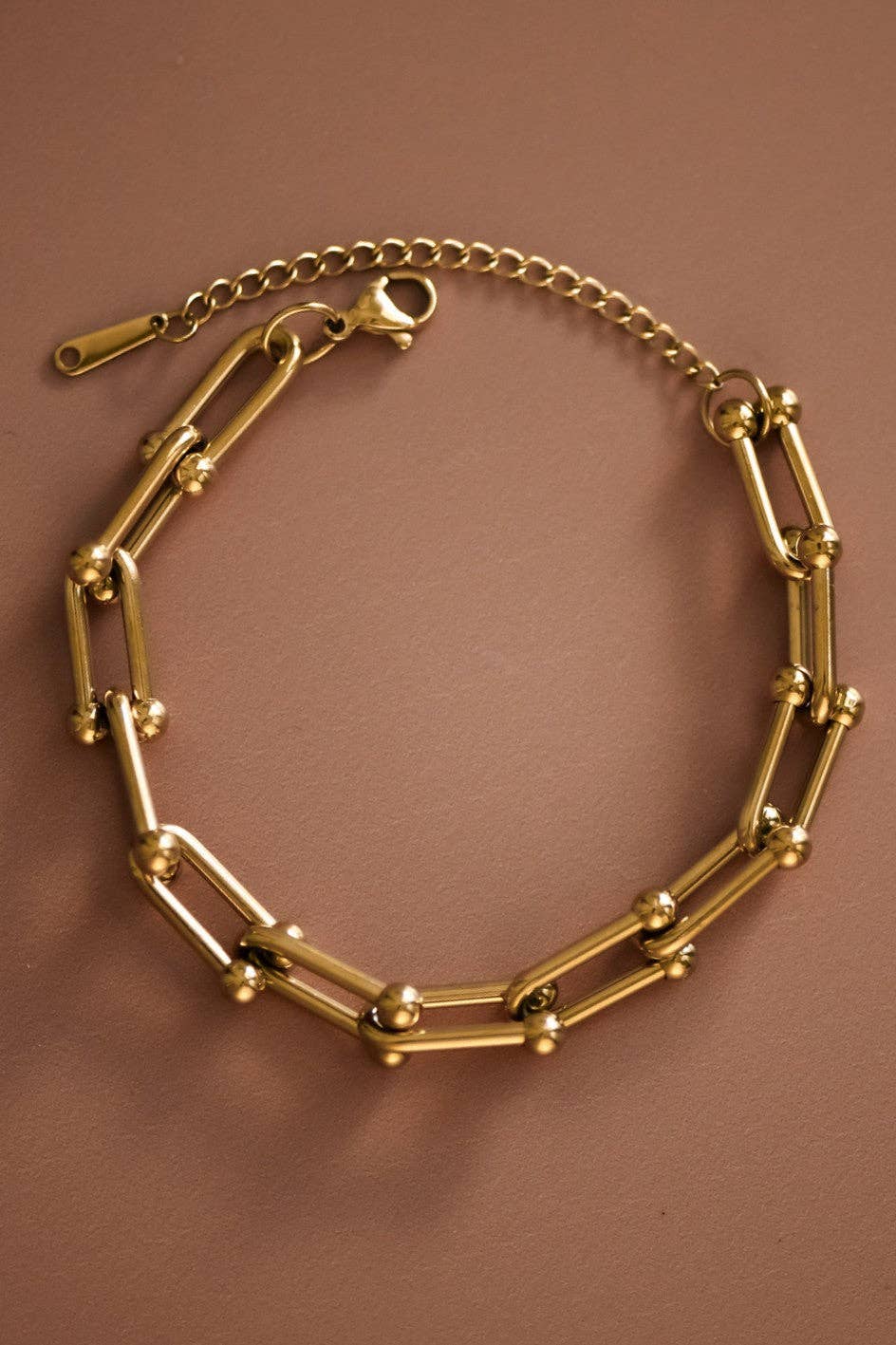 18K Gold Plated Waterproof Stainless Steel Link Chain Bracelet