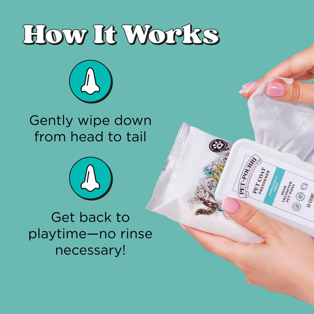 Pet~Pourri - Pet Coat Wipes - 50ct - Pawsitively Fresh Scent