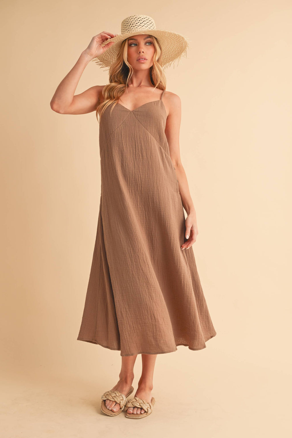 Sienna Gauze Cotton Midi Dress