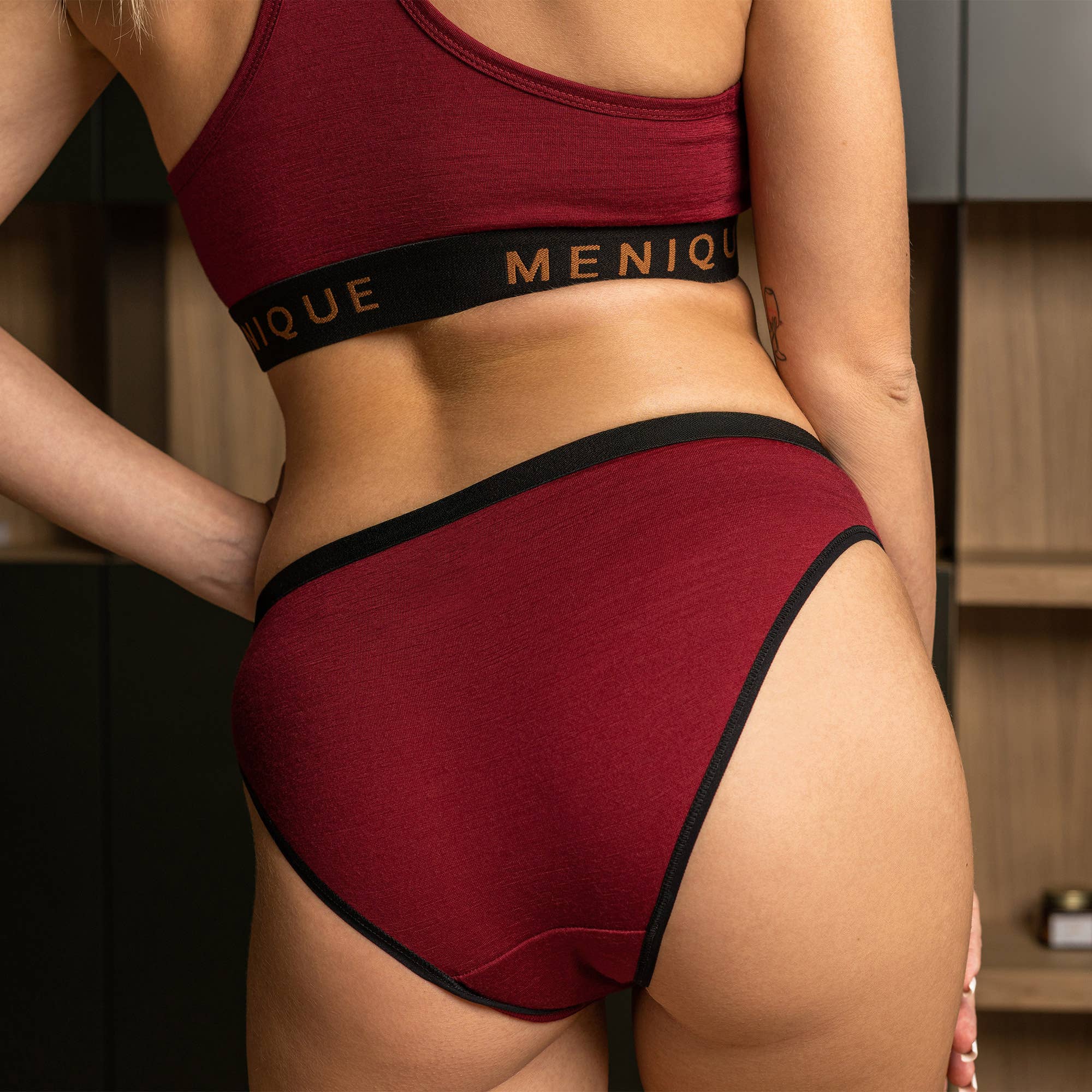Women's Underwear Merino Wool Black Bikini Briefs