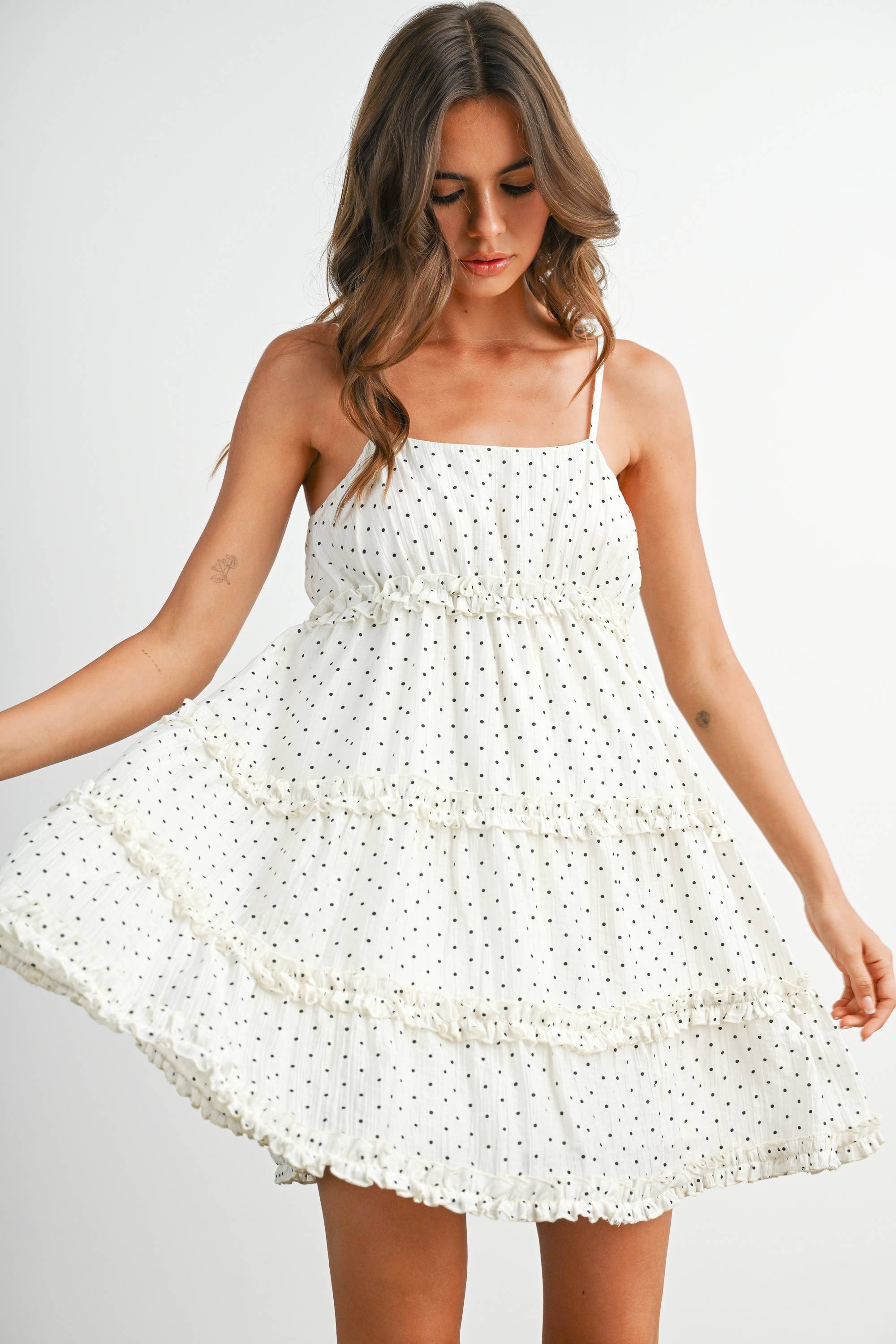 Juliette Polka Dot Ruffled Mini Dress