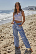 Henley Ribbed Cropped Modal Tank