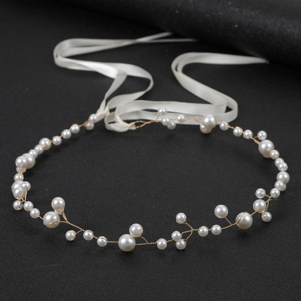 Trendy Pearl Minimalist Bridal Headband Hairpiece