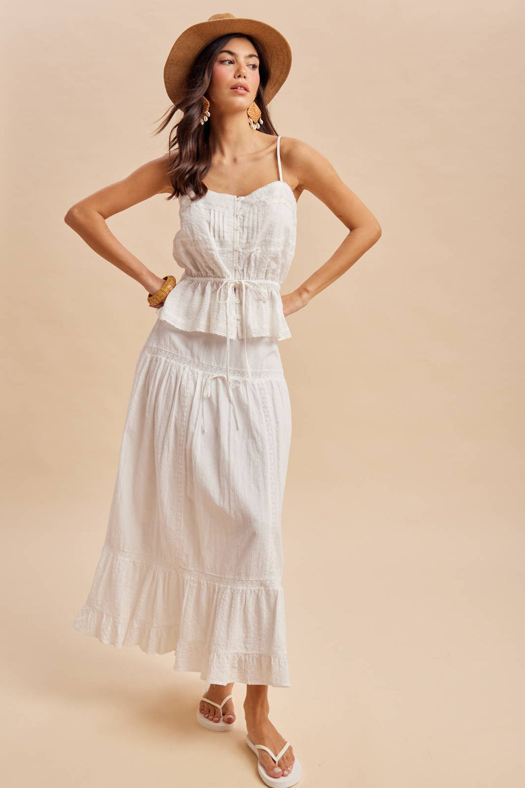 COTTON WHITE MAXI SKIRT