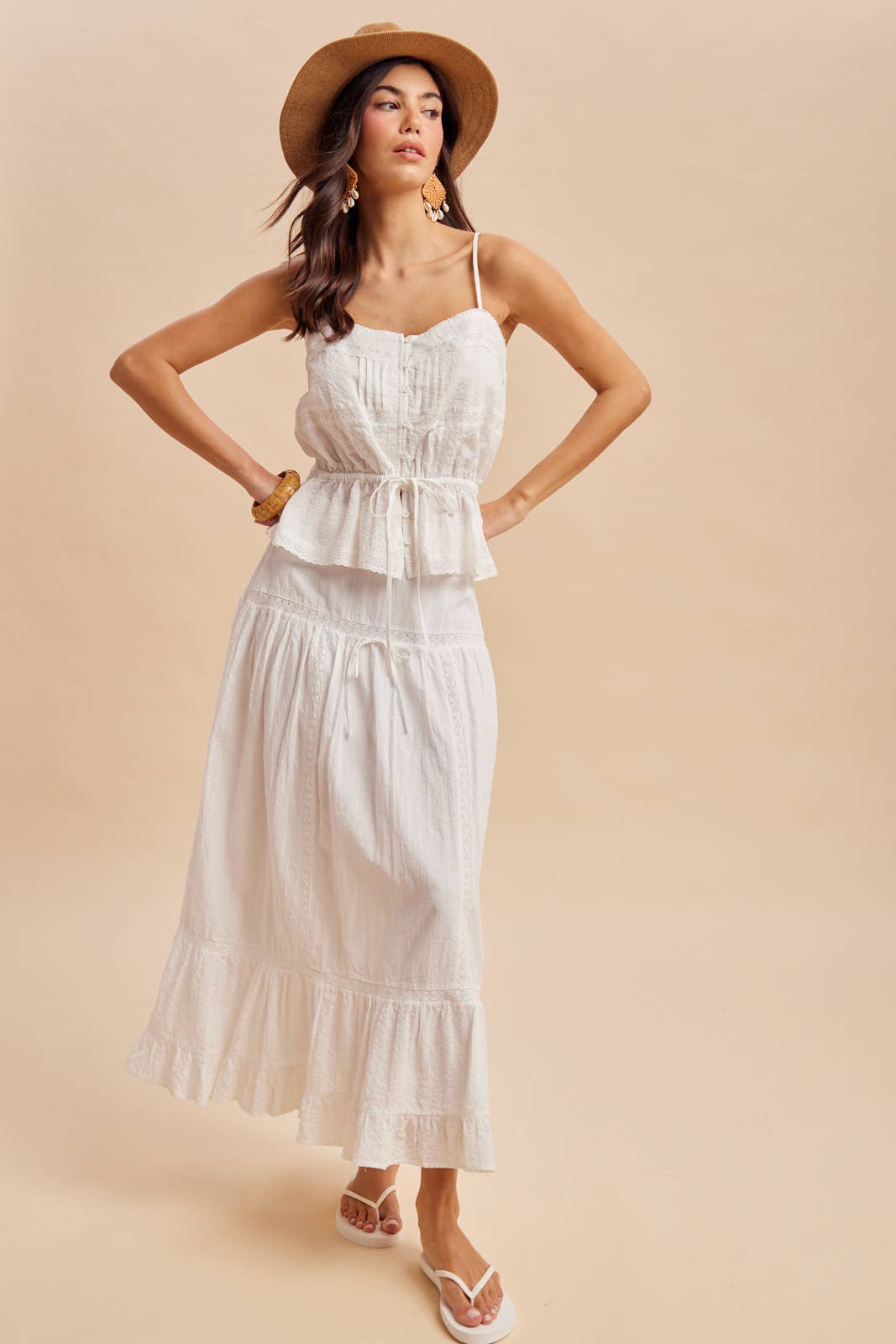 COTTON WHITE MAXI SKIRT