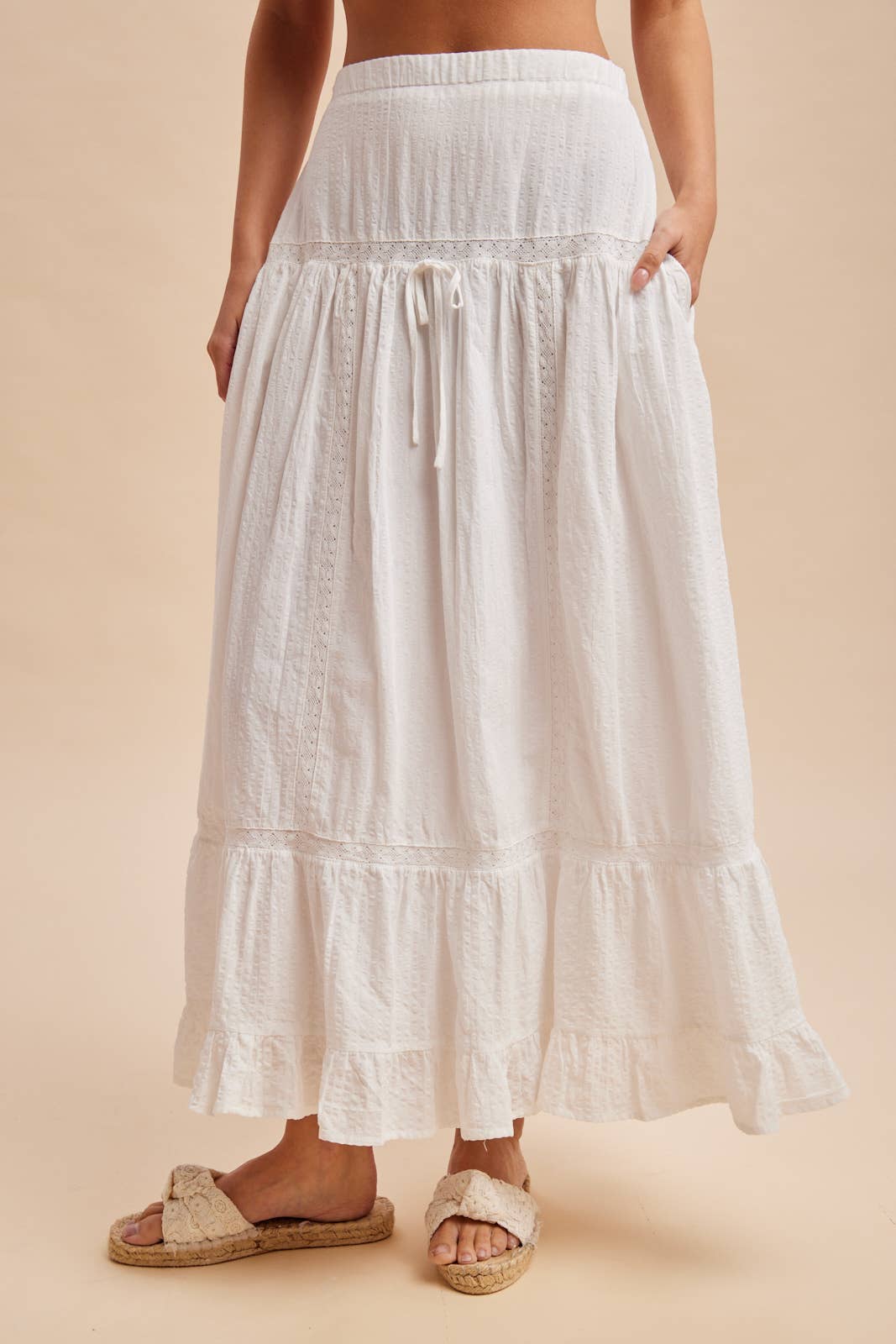 COTTON WHITE MAXI SKIRT