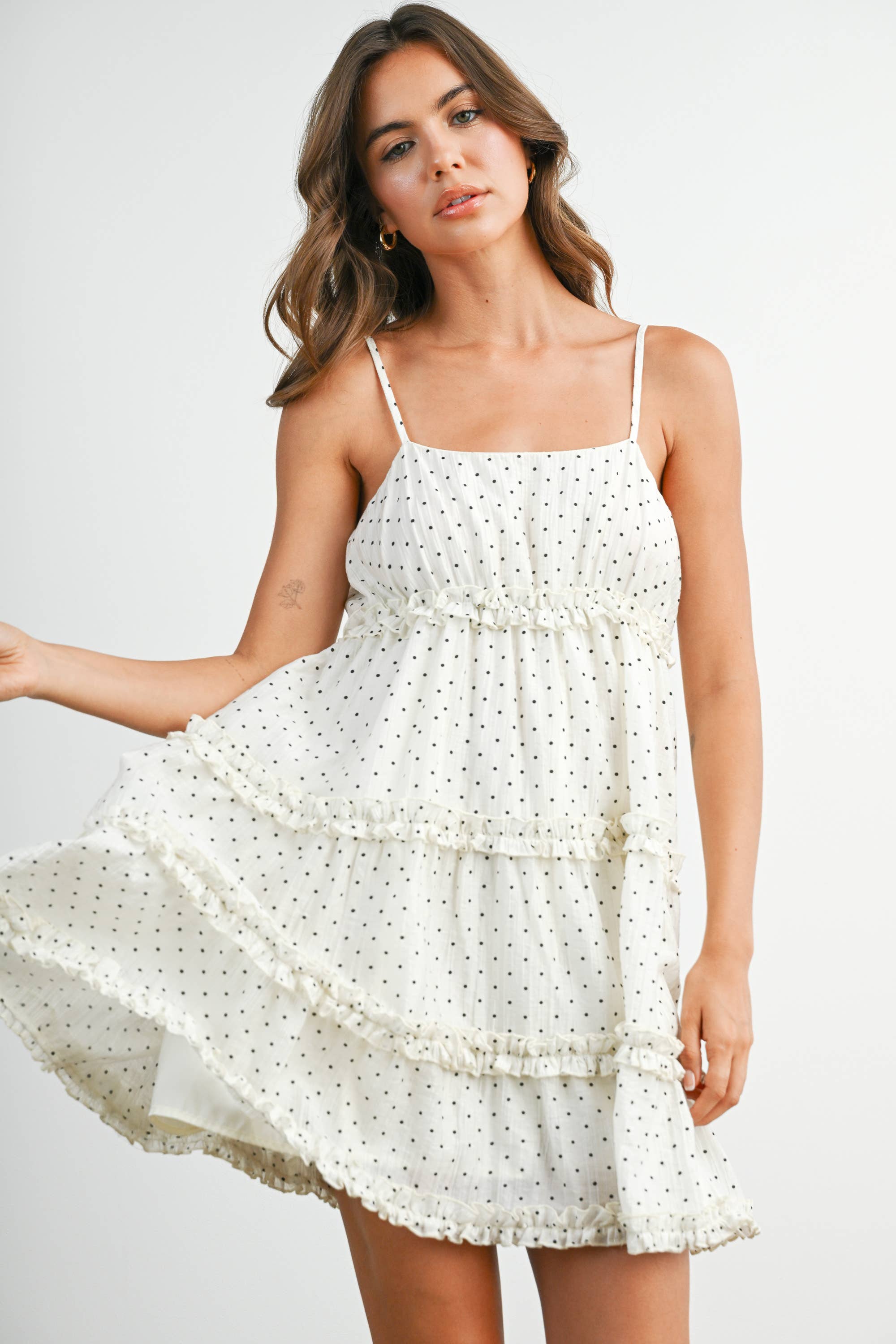 Juliette Polka Dot Ruffled Mini Dress