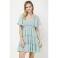 Sea Breeze Tiered Mini Dress