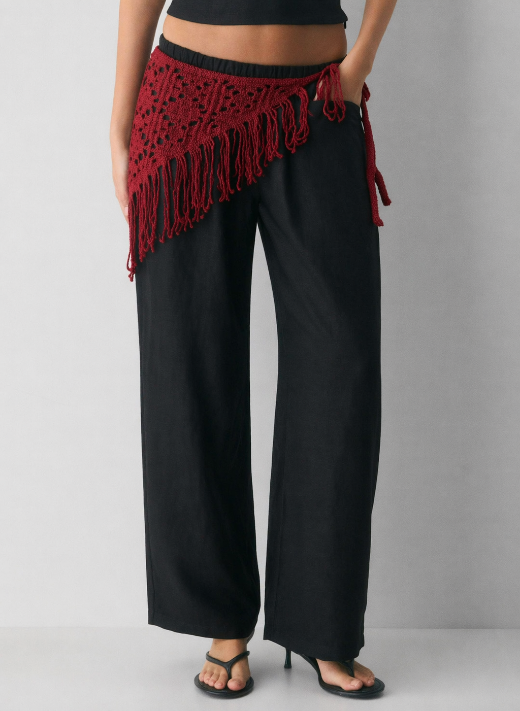 Boho knit hip scarf trendy layering piece wholesale