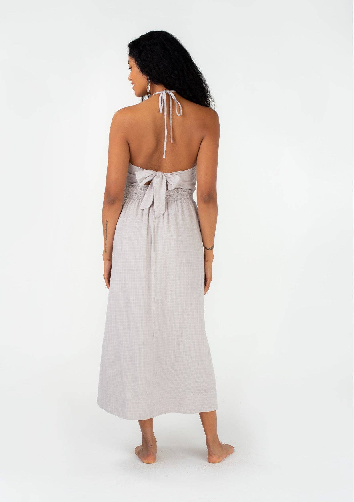 Sedona Halter Open Back  Midi Dress